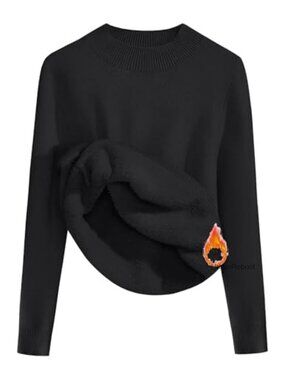 Fleece Sherpa Lined Mock Neck Sweater Long Sleeve Thermal Pullover